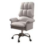 洛港 灰色铝合金脚电脑椅老板椅舒适转椅靠背可躺沙发椅 480*420*1000