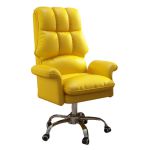 洛港 粉色铝合金脚电脑椅老板椅舒适转椅靠背可躺沙发椅 480*420*1000