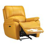 洛港 香橙黄手动带摆家居现代多功能懒人沙发单人客厅太空舱沙发椅 880*1000*1020