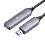 秋叶原  QS587光纤USB3.0公对母延长线【兼容USB2.0】发烧级高速数据连接打印机监控视频摄像头加长线5米