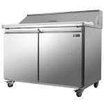 圣托（Shentop） 冷藏保鲜沙拉水果捞操作台 厨房不锈钢比萨工作台商用卧式 双门风冷无霜披萨台 STL-SF2