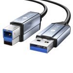 秋叶原  QS532T5高速USB3.0打印机线 AM/BM 方口移动硬盘盒显示器传真机电源数据连接线 铝合金 5米