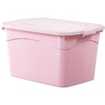 日目 收纳箱 带盖塑料储物盒-无轮粉红色 28*20*15cm/6L