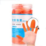 海蓝优品 麻点颗粒防滑橙色橡胶手指套100只五指通用加厚耐用