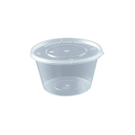 斯格达 一次性圆碗透明带盖500ml 450只装 打包盒外卖甜品圆形碗