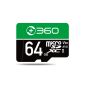 360 64GB TF存储卡 （MicroSD）存储卡 V30 高度耐用行车记录仪&监控摄像头读速90MB/s