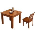 洛港 80*80cm一桌二椅餐桌食堂木方桌餐厅正方形饭桌 800*800*739