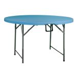 洛港 1.35米折叠蓝色折叠圆桌餐桌家用大圆桌吃饭桌拆叠桌 1350*1350*750