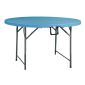 洛港 1.2米折叠蓝色折叠圆桌餐桌家用大圆桌吃饭桌拆叠桌 1200*1200*750