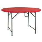 洛港 1.2米折叠红色折叠圆桌餐桌家用大圆桌吃饭桌拆叠桌 1200*1200*750