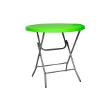 洛港 80cm绿色可折叠小圆桌便携式餐桌家用圆形阳台休息桌子 800*800*740