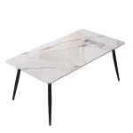 洛港 1.4米单桌岩板餐桌椅组合家用小户型饭桌极简长方形桌子 1400*800*720