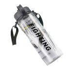 富光（FUGUANG） 超大容量塑料水瓶便携太空夏季运动水壶 (透明色2000ML【加厚+背带】)