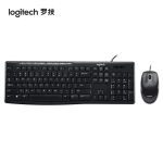 罗技（Logitech）MK200有线键鼠套装 USB薄膜键盘带小键盘黑色