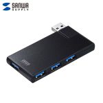 山业（SANWA）USB集线器 USB3.0*4 可旋口 USB-3HSC1BK