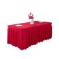 万乐晧 布艺涤纶长方形桌布桌裙（大红色） 尺寸可定制/平方米