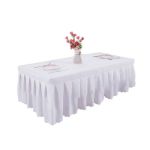 万乐晧 布艺涤纶长方形桌布桌裙（白色） 尺寸可定制/平方米