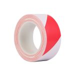 琦域 安全地标PVC地板警戒胶带 80mm*18米 红白色（卷）