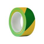 琦域 安全地标PVC地板警戒胶带 60mm*33米 黄绿色（卷）