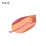 TAIC钛度 纯钛树叶餐碟碟子盘子家用健康简约创意水果牛排西餐具莫奈·枫叶红TSYD-T225