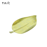 TAIC钛度 纯钛树叶餐碟碟子盘子家用健康简约创意水果牛排西餐具莫奈·流光金 TSYD-T225