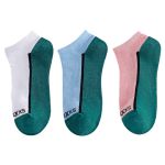 AB WZ58女士棉质抗菌防臭吸汗透气低筒船袜均码3双装（白色+粉色+天蓝色）