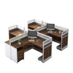 思蒂伯格Steelbox 屏风工位办公桌卡座职员办公桌椅组合现代简约风T形四人位含柜 2890*2445*1100