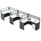 洛港 F字型3人位含柜不含椅工位办公桌职员办公桌屏风卡位桌 1200*4200*1100