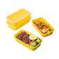 特美居（temeiju） 一次性饭盒长方形日式快餐盒加厚带盖打包盒餐具黄色25套装750ml