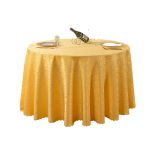 万乐晧 经典欧式提花圆形桌布 金色直径3m