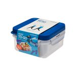 乐扣乐扣（LOCK&LOCK） TOGO系列 健康轻食沙拉餐盒塑料密封防漏微波炉可用分隔保鲜盒 HPL979LJD-蓝色-1.2L