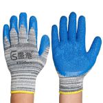 盛港（SHENGGANG） 棉线皱纹手套耐磨防滑劳保防护手套防割建筑工地安全劳保手套300#-1（12付）
