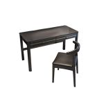 洛港 单桌+牛角椅新中式书桌写字桌家用办公台式电脑桌子 1000*600*750