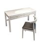 洛港 白色单桌+牛角椅新中式书桌写字桌家用办公台式电脑桌子 1000*600*750