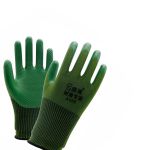 盛港（SHENGGANG） 天然乳胶手套劳保手套掌浸涂层压纹耐磨耐油防滑手套工地作业A688 绿（12付）