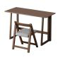 洛港 折叠桌+折叠椅胡桃色台式长方形学习桌折叠简易办公桌 800*550*750