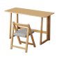 洛港 折叠桌+折叠椅原木色台式长方形学习桌折叠简易办公桌 1000*550*750
