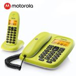 摩托罗拉（Motorola） CL101C数字无绳电话机座机子母机一拖一双免提套装青柠色