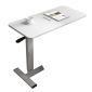 洛港 白布纹白色桌架电脑桌可调节折叠升降移动懒人书桌 800*400*620