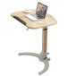 洛港 枫木木纹可折叠可折叠移动气动升降桌床边学习桌办公电脑桌 700*520*750