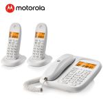摩托罗拉（Motorola） CL102C数字无绳电话机座机子母机一拖二办公家用白色
