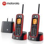 摩托罗拉（Motorola） O202C远距离数字无绳电话机无线座机子母机套装红色