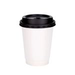 斯贝戈一次性咖啡杯420ml带盖双层100/包