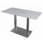 银航鑫 TY-17岩石面板餐桌椅现代简约餐桌整体不锈钢架腿餐桌 1200*600*750