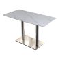 银航鑫 TY-18岩石面板餐桌椅现代简约餐桌整体不锈钢架腿餐桌 1200*600*750