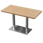 银航鑫 TM-17实木多层面板餐桌椅现代简约餐桌整体不锈钢架腿餐桌 1200*600*750