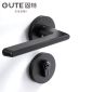固特（GUTE）黑色房门锁卧室内分体门锁美式卫生间实木门把手静音门锁具磁吸锁 黑色 通用型