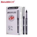 白雪（snowhite） 学生速干签字笔水笔直液式走珠笔办公用品直液笔0.5mm中性笔针管 黑色12支/盒 T26