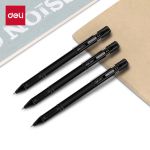 得力(deli)0.5mm黑色中性笔水笔签字笔 办公用品 子弹头磨砂杆12支/盒DL-S65
