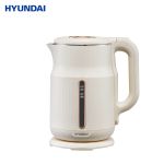HYUNDAI  电热水壶 电水壶热水壶电热水壶304不锈钢 暖水壶烧水壶 DC-1701B米白色 1.7L